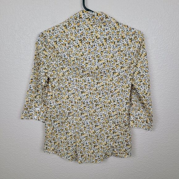 Guess Yellow Rose Floral Print Button Down Shirt Size Small Vintage (2318) - Picture 3 of 7